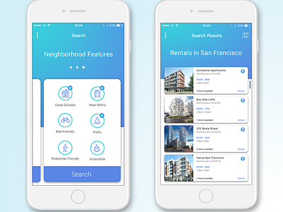 Rental search iOS App (WIP) ios mobile realestate ui design ux