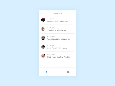 Sutori Notification — Mobile app application feed grid ios minimal notification ui web