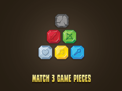 Match 3 Gem UI game match 3 ui