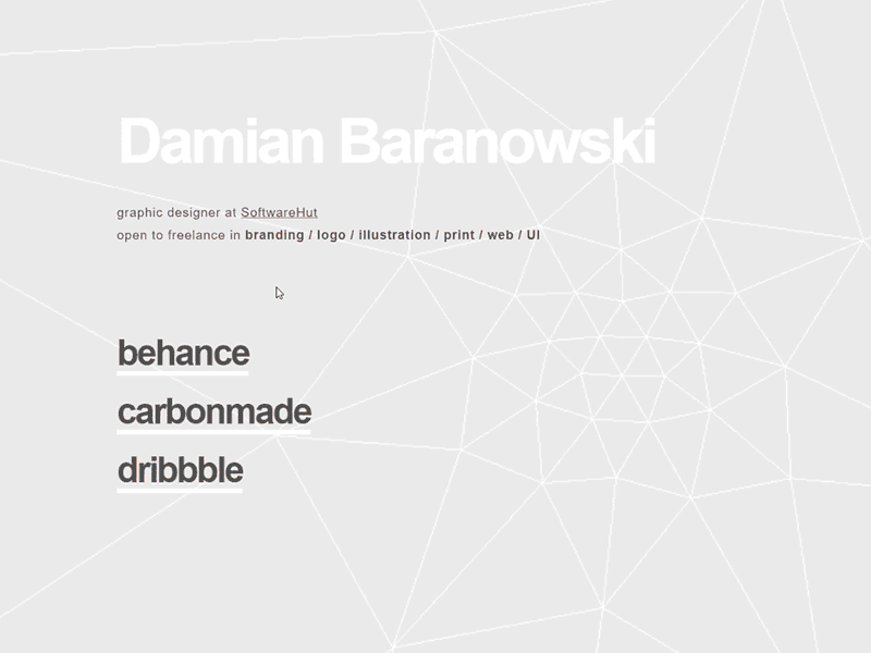 I have a new site 3d animation clean minimal motion design polygon portfolio typography web web design