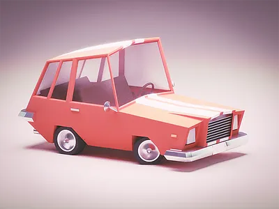 Cruiser 3d blender car cruiser low poly model