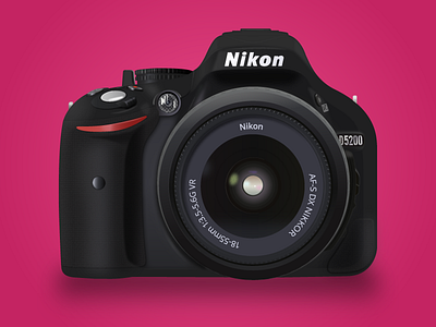 Hello Dribbble ! art camera click debut design dslr illustration nikon photography realistic shot vector