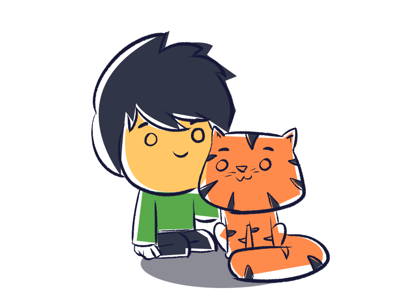 love my pet animation gif illustration kiss love pet tiger