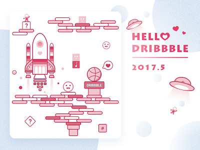 Hello Dribbble design illustration