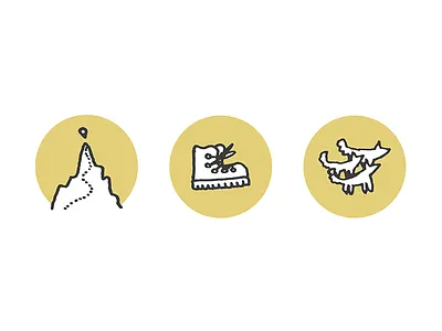 Dog Walking Icons branding dog hiking icons logos walking