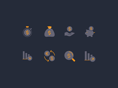 Financial Icon color theme dark color