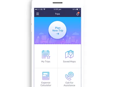 Plan A Trip clean design gradient graphic icons illustration mobile ui ux