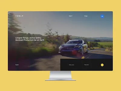 Tesla auto clean concept future minimal minimalism tesla ui ux web website