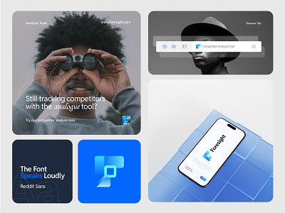 Visual Branding For Foresight analysis brand branding competitor logo ecommerce f logo icon identity logo logo designer logodesign logomark logos logotype magnifyglass modern logo monitoring tool saas symbol tools