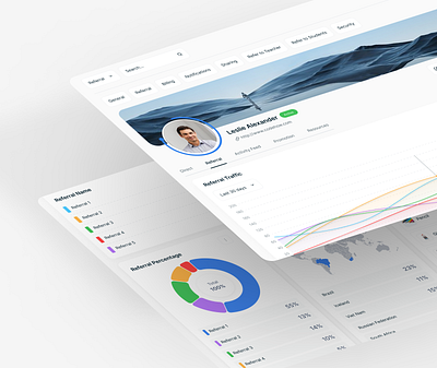 Referral Dashboard UI/UX dashboard data design graph management dashboard pie chart profile referral referral dashboard saas statistics store trend ui uiux web app website design