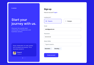 Sign-up Screen desktop figma signup ui uiux ux