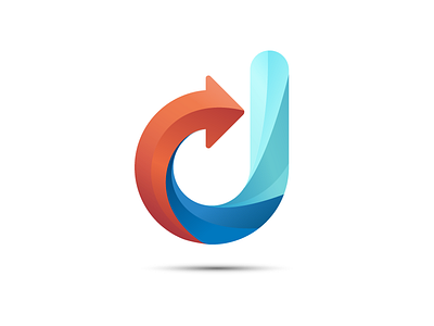 J Logo branding gradient identity illustrator logo vector