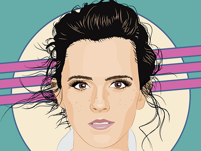 Emma Watson actress art belle emma illustrator portrait vector watson