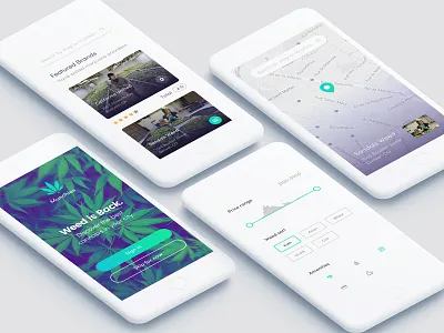 Munchies app ios iphone map minimal product design smoke ui user experience user interface ux weed