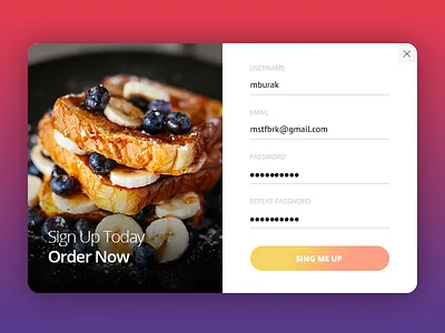 Sign Up Form design dribbble form register responsive sign up tasty ui ux web