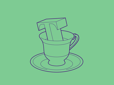 Typehue Teatime T challenge cup design fun icon illustration letter magic tea typehue weekly