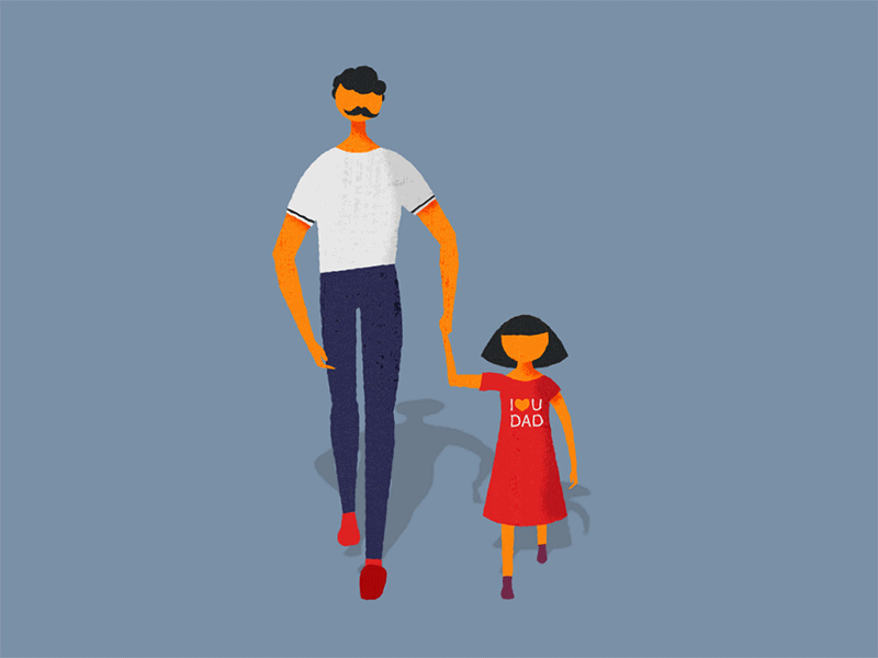 Happy Father's day cycle daughter day father fathers day front girl happy walk