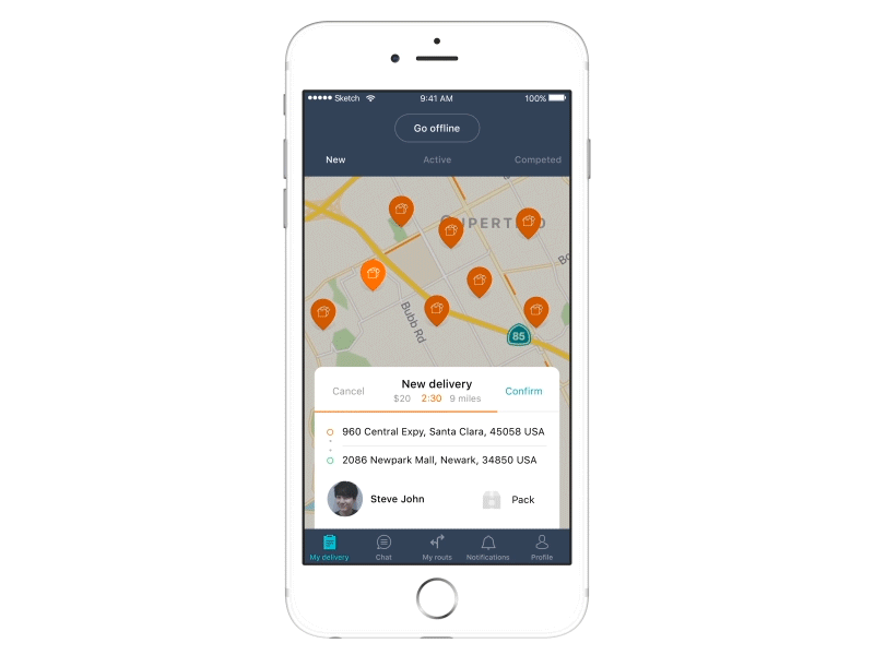 Orders for couriers app courier delivery design ios mobile orders ui