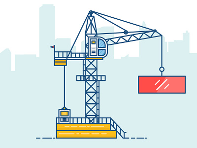 Tower Crane Illustration buildings icon iconography icons illustration line art tower crane