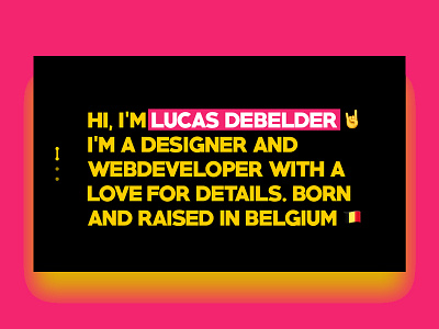 First shot, lifetime achievement colorful debut debuts hello invitation invite personal identity portfolio thanks