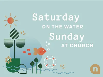 Summer Campaign church fish illustration leaves newspring pond summer sun