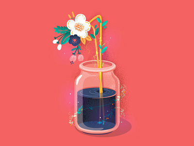 36DaysofType 36days1 36daysoftype logo fantasy flower icon illustration jar nature number plant typography