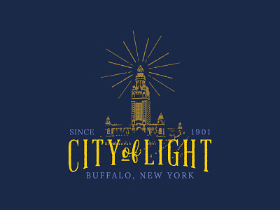 City of Light buffalo buffalo new york buffalo ny city city of light electricity history logo new york tesla urban vintage