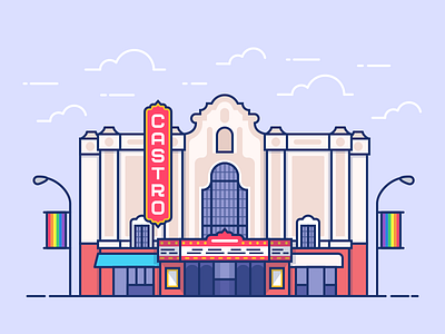 Castro Theater castro community gay icon illustration landmark lgbtq neighborhood san francisco sf theater vector