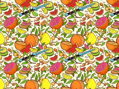 Citrus Pattern florida illustration design citrus oranges switchblade