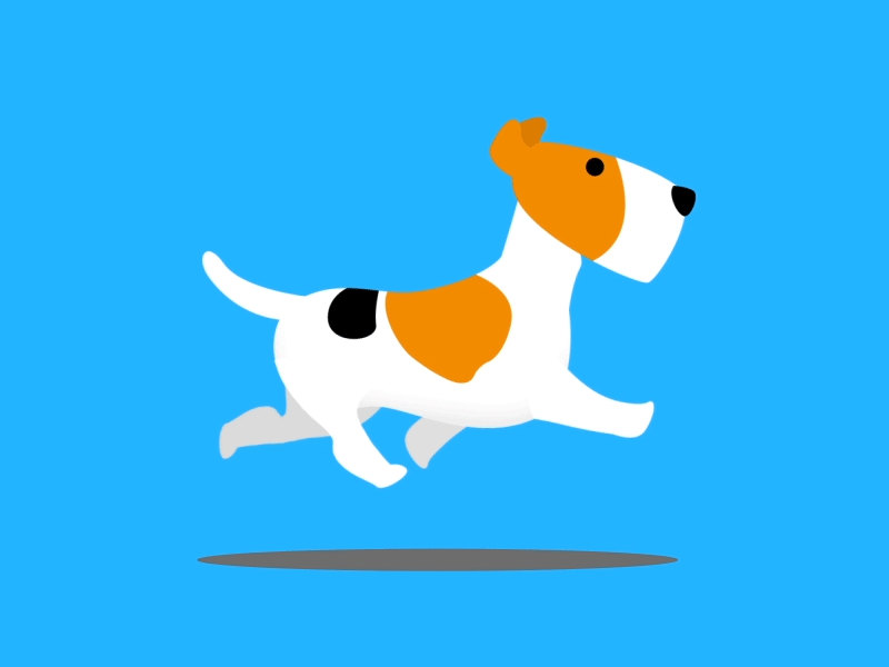 Puppy 2d after effects animation art dog dribbble gif jump motion graphics puppy shape video