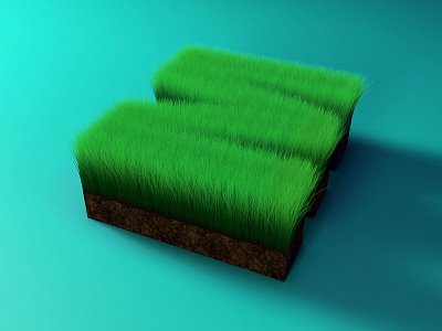 daily UI_70-Letter grass“M” 3ds 4d app c4d cinema clean design ios photo screen ui ux