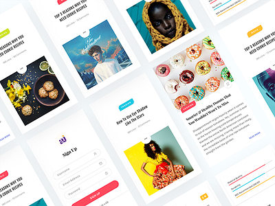 Articles App - Debut Shot android app debut dribbble feed freebie gif illustration ios material social ui kit