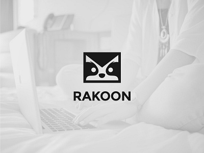 Rakoon animal design email logo mail raccoon