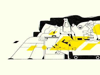 Metro Vibes 2d ae animation bus characterdesign design digital draw illustration metro motion train