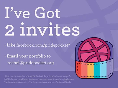 Pride Pocket Dribbble Invite dribbble invite giveaway invite lgbtq pride