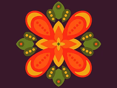 100 days of prints and patterns [54] bright colorful digital flower graphic mandala nature pattern pattern design print surface design vector