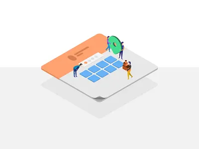 Team- Isometric Illustration illustration isometric team