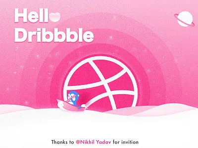 Hello Dribbble first invitation shot，sketch，ps，star，