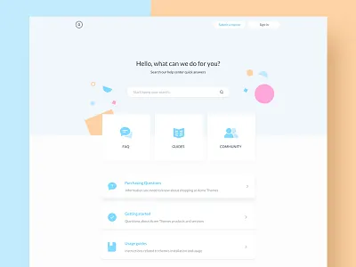 Help center - Homepage cover help center homepage interface overview product project