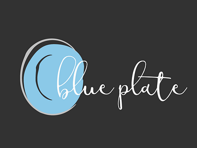 Blue Plate Logo blue catering food plate small chops