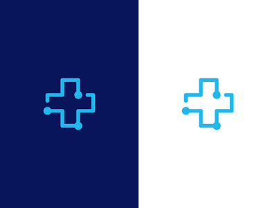 Health eRounds / logo design branding clinic cross data health mark medicine organisation symbol telemedicine