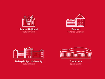 City Landmarks arena branding building city cluj landmark theater university