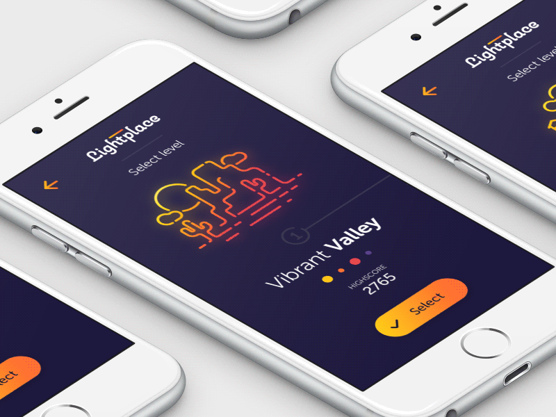 Lightplace app flat game icon illustration logo mobile motion neon ui ux web