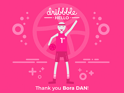 Hello Dribbble! character debut drafted dribbble first shot hello