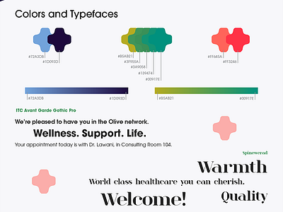 Olive Multi-specialists Hospitals Styleguide abstract blue branding green heart hospital liquid logo medical stethoscope