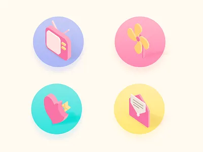 2.5d 2.5d envelope icon love tv windmill