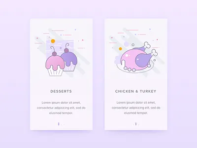 Onboarding app food illustration ios onboarding test