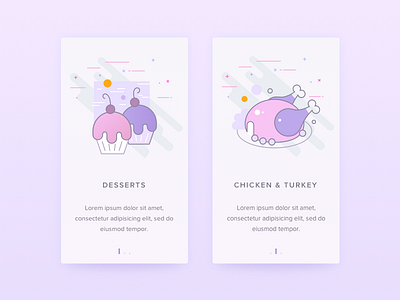 Onboarding app food illustration ios onboarding test