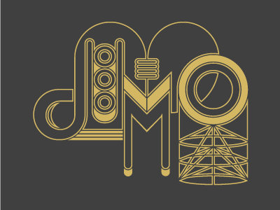 Jumbo black gold illo outlines shapes