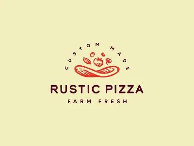 Rustic Pizza farm fresh icon logo pizza rustic tomato vegetable